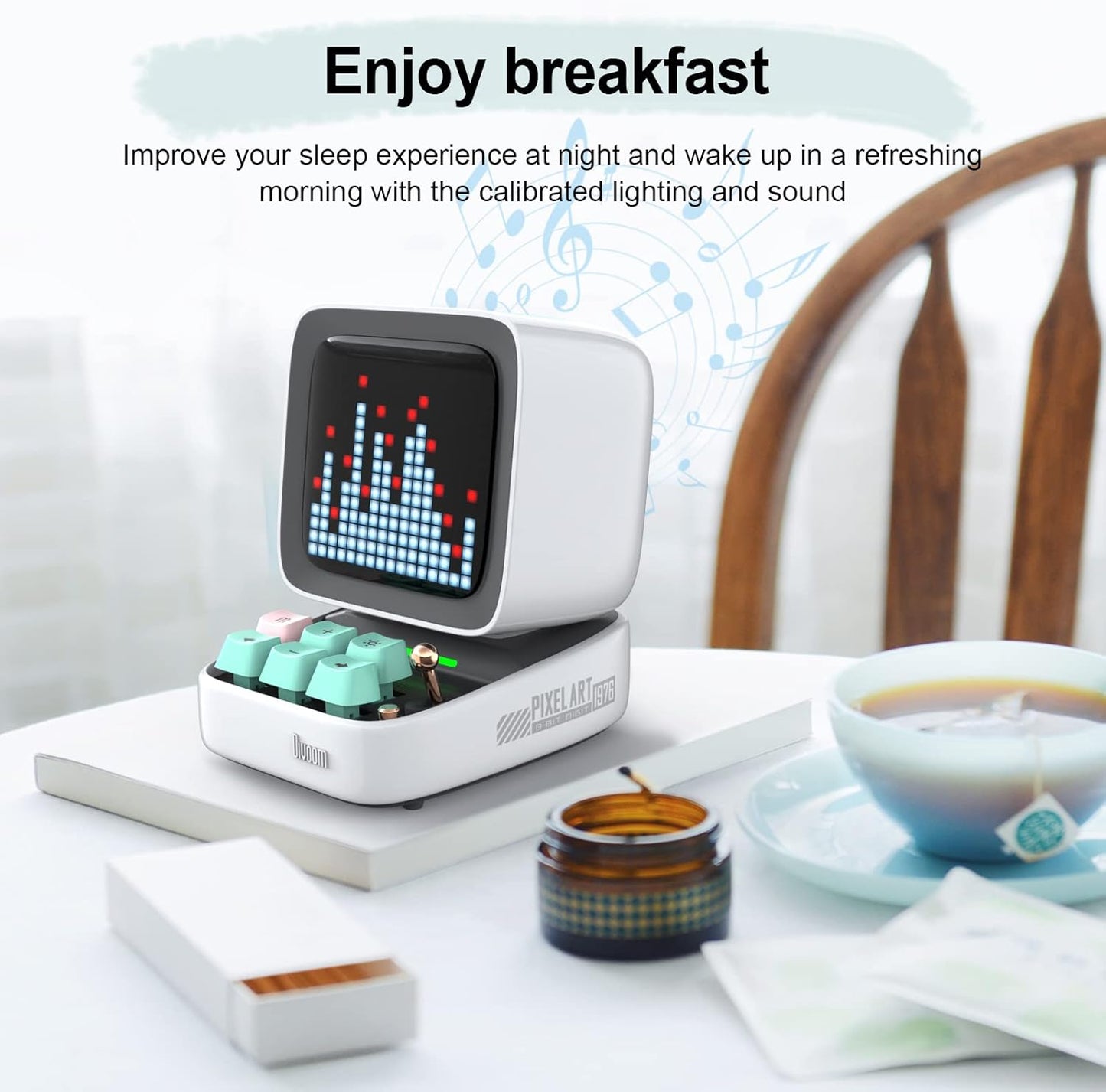 Divoom Ditoo Retro Pixel Art Game Bluetooth Speaker with 16X16 LED App Controlled Front Screen (Pink)