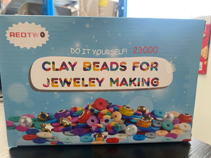 Redtwo 23000 Pcs Clay Beads Bracelet Making Kit, 144 Colors 7 Boxes Friendship Bracelet Kit Flat Polymer Heishi Beads for Jewelry Making, Gifts for Teen Girls Crafts for Girls Ages 6-12