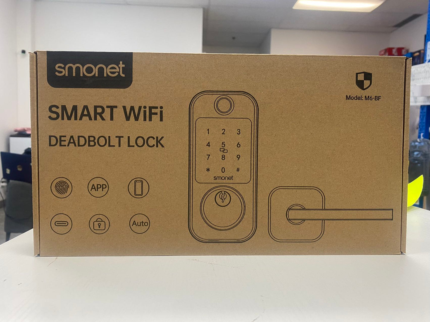 SMONET Fingerprint Smart Locks for Front Door, Keypad Deadbolt Bluetooth Digital Lock Set Work with Alexa, App Remote Control, Auto Lock for Home