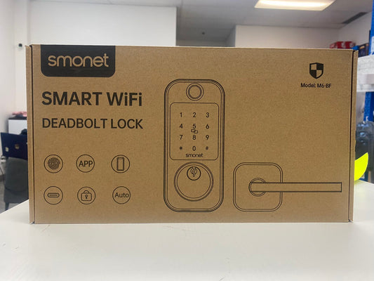 SMONET Fingerprint Smart Locks for Front Door, Keypad Deadbolt Bluetooth Digital Lock Set Work with Alexa, App Remote Control, Auto Lock for Home