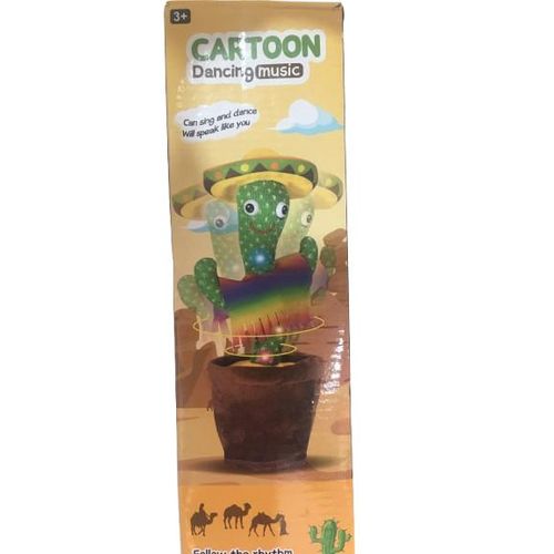 Rechargeable Dancing Cactus Toy – Singing, Talking, Recording & Dancing LED Plush for Kids