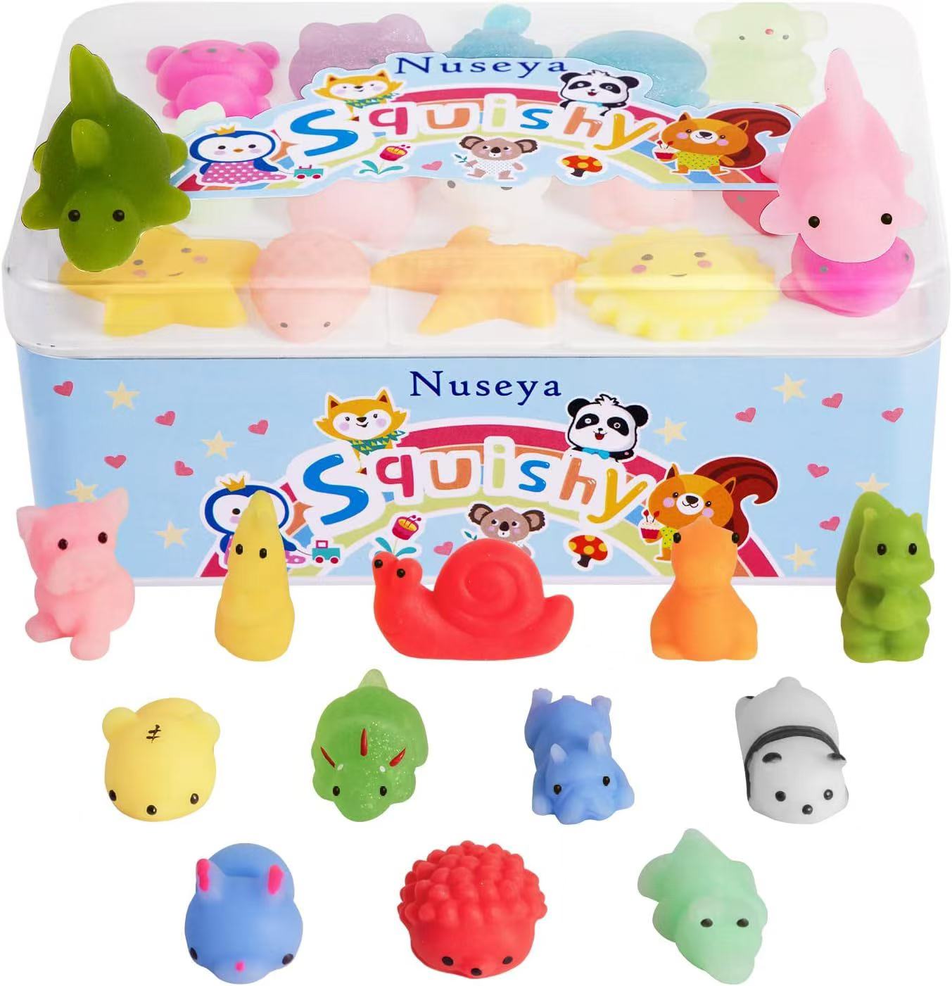 Nuseya Mochi Squishy Toys Fidget Gift for Kids Party Prizes -- 30pcs
