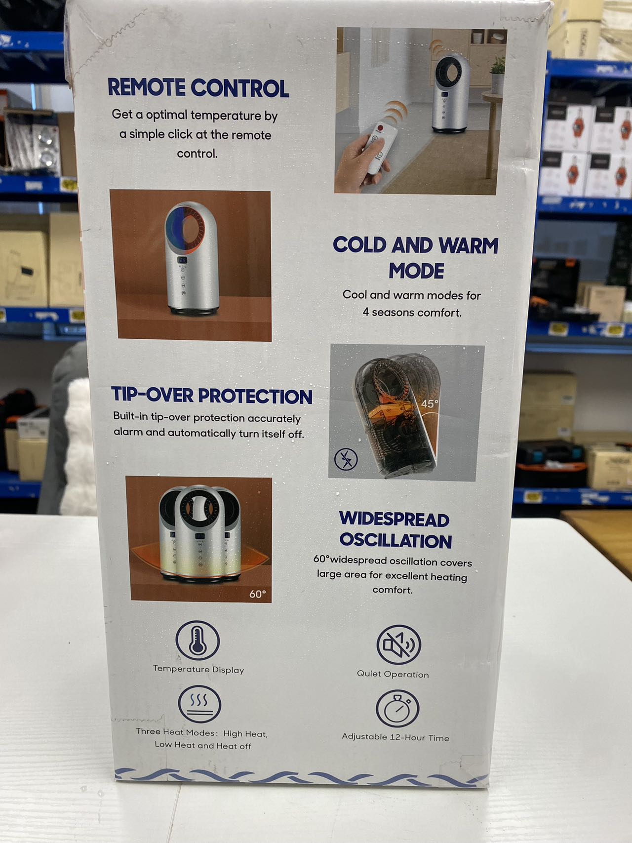 Frestec Space Heater, 2 in 1 Bladeless Heater and Fan for Indoor Use, Portable Electric Heater with Remote Control, Quiet and Safe 1500W Heater for Office, Home, Bedroom and Apartment