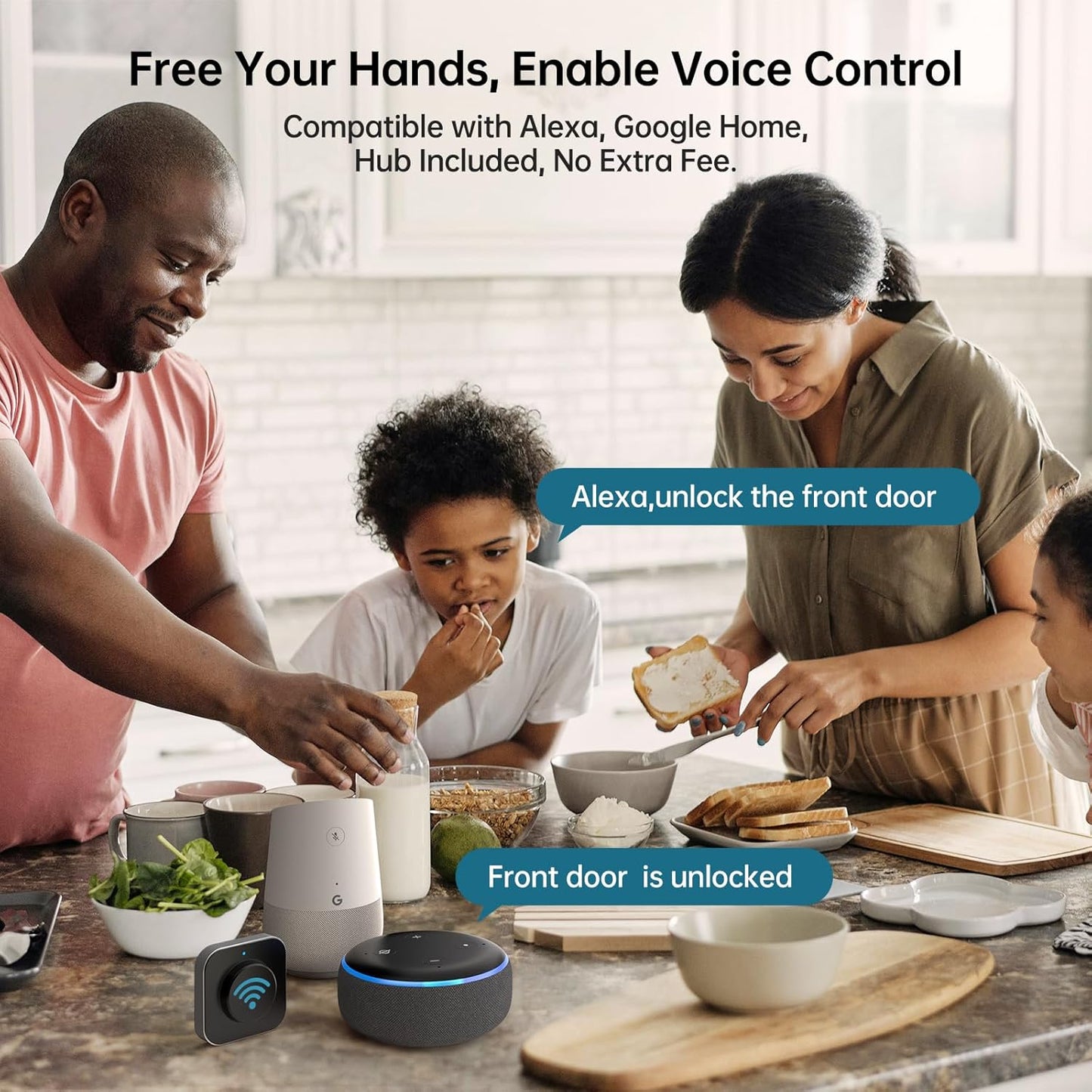 SMONET Fingerprint Smart Locks for Front Door, Keypad Deadbolt Bluetooth Digital Lock Set Work with Alexa, App Remote Control, Auto Lock for Home