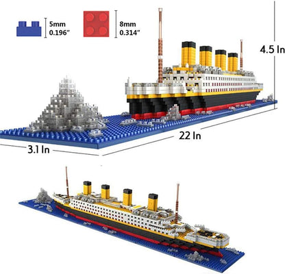 Titanic Model Building Blocks Micro Mini Bricks 3D Puzzle Set Educational Toys -- 1860 pieces