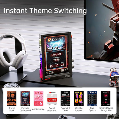 Divoom TimesFrame – 10.1" WiFi 6 Digital Picture Frame & Smart Desk Display, No Subscription | 64GB | Send Photos, Videos & AI Styles + Live Widgets (Weather, Calendar, etc)–Perfect Personalized Gift