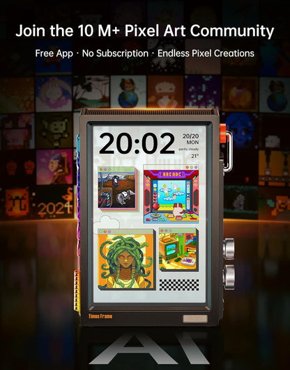 Divoom TimesFrame – 10.1" WiFi 6 Digital Picture Frame & Smart Desk Display, No Subscription | 64GB | Send Photos, Videos & AI Styles + Live Widgets (Weather, Calendar, etc)–Perfect Personalized Gift