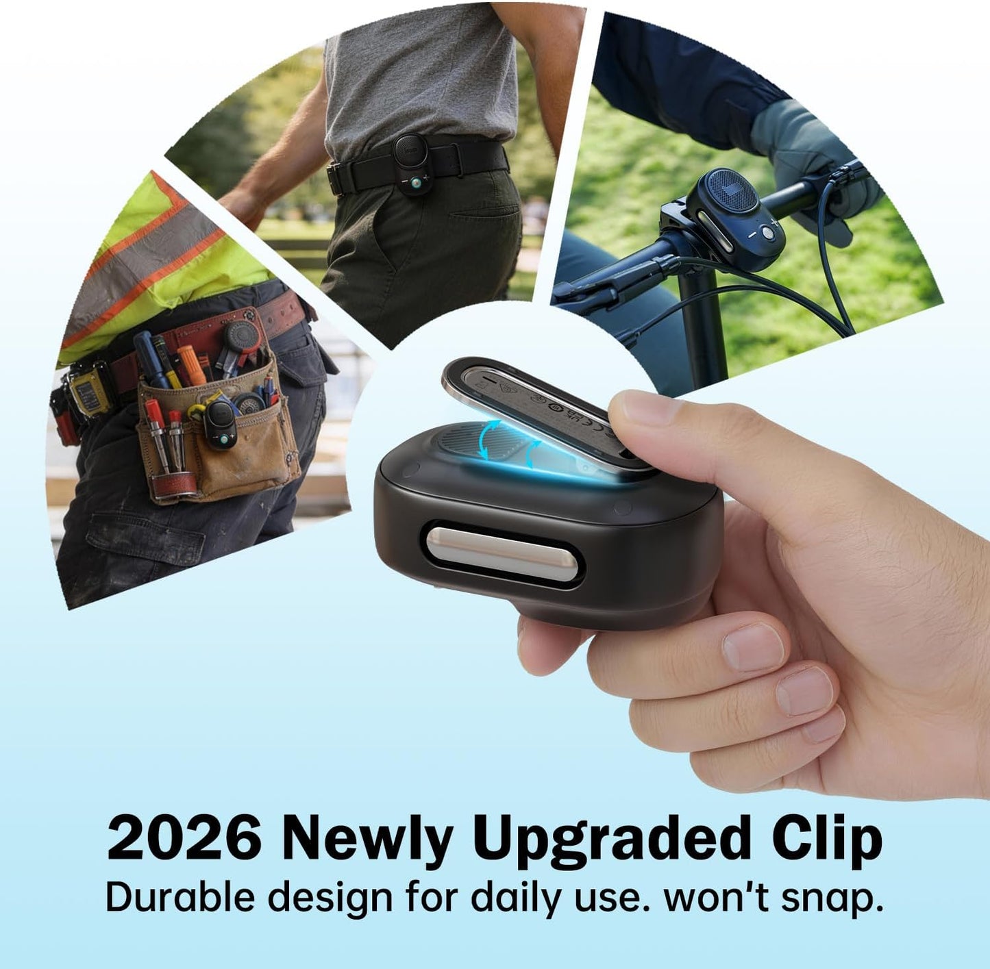 Divoom Itour-S Wearable Bluetooth Speaker, IP67 Waterproof Dustproof, Portable Small Clip-On Bluetooth Speaker, 10H Playtime, for Kitchen, Work, Travel, Biking, Golf, Pool