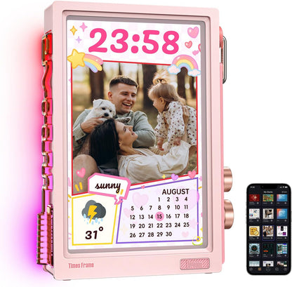 Divoom TimesFrame – 10.1" WiFi 6 Digital Picture Frame & Smart Desk Display, No Subscription | 64GB | Send Photos, Videos & AI Styles + Live Widgets (Weather, Calendar, etc)–Perfect Personalized Gift