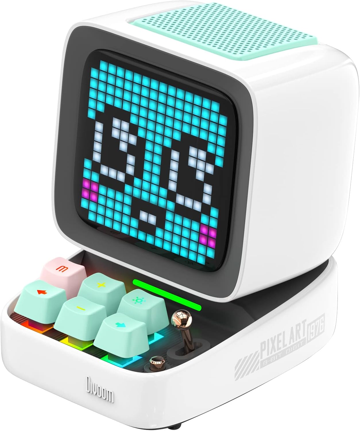 Divoom Ditoo Retro Pixel Art Game Bluetooth Speaker with 16X16 LED App Controlled Front Screen (Pink)