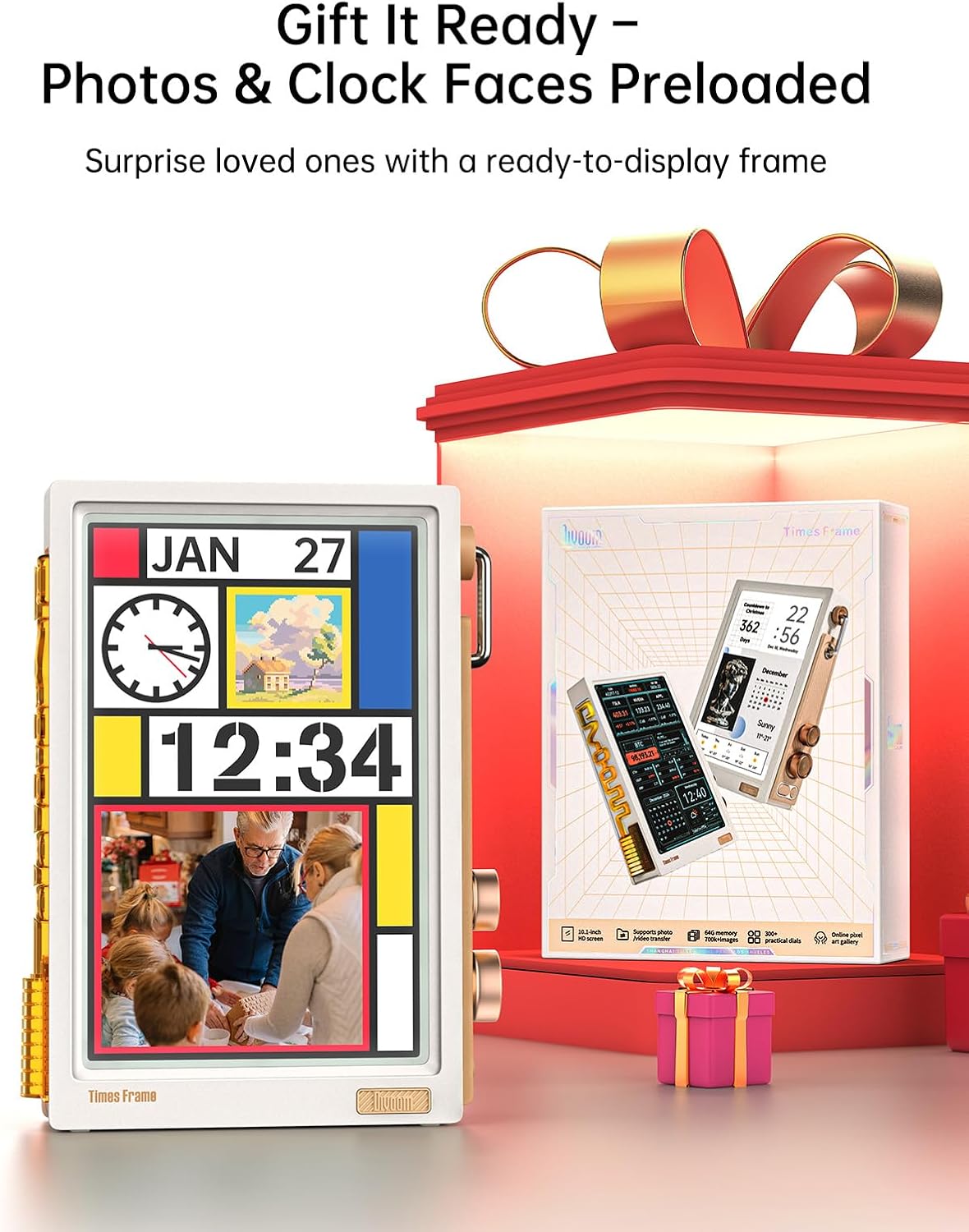 Divoom TimesFrame – 10.1" WiFi 6 Digital Picture Frame & Smart Desk Display, No Subscription | 64GB | Send Photos, Videos & AI Styles + Live Widgets (Weather, Calendar, etc)–Perfect Personalized Gift