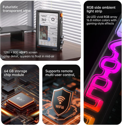 Divoom TimesFrame – 10.1" WiFi 6 Digital Picture Frame & Smart Desk Display, No Subscription | 64GB | Send Photos, Videos & AI Styles + Live Widgets (Weather, Calendar, etc)–Perfect Personalized Gift