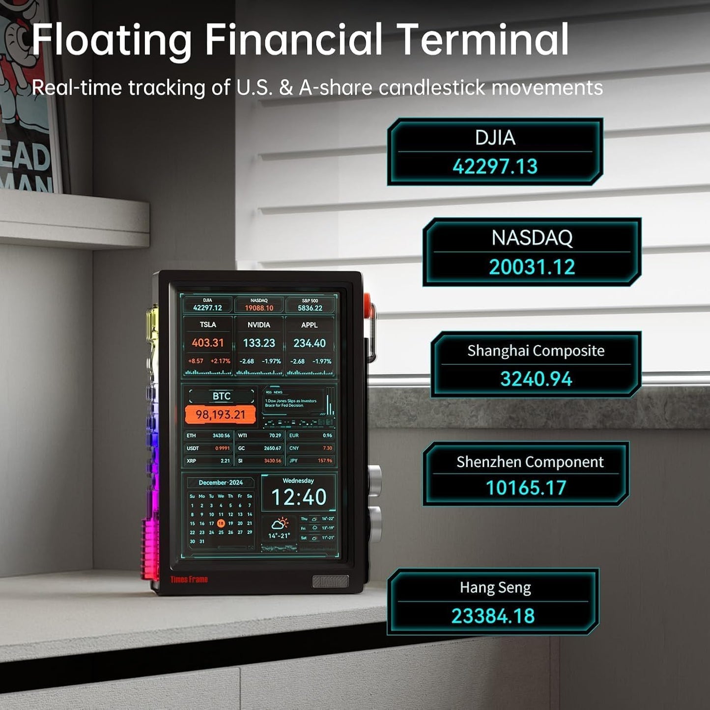 Divoom TimesFrame – 10.1" WiFi 6 Digital Picture Frame & Smart Desk Display, No Subscription | 64GB | Send Photos, Videos & AI Styles + Live Widgets (Weather, Calendar, etc)–Perfect Personalized Gift