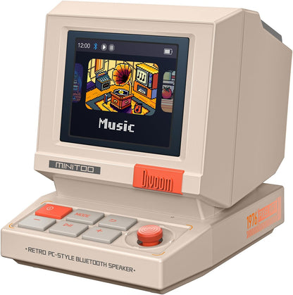 Divoom MiniToo Retro Pixel Bluetooth Computer Speaker – 90s-Inspired PC Design,App Control, Alarm, White Noise, Retro Desk Speaker for Music, Room Deco