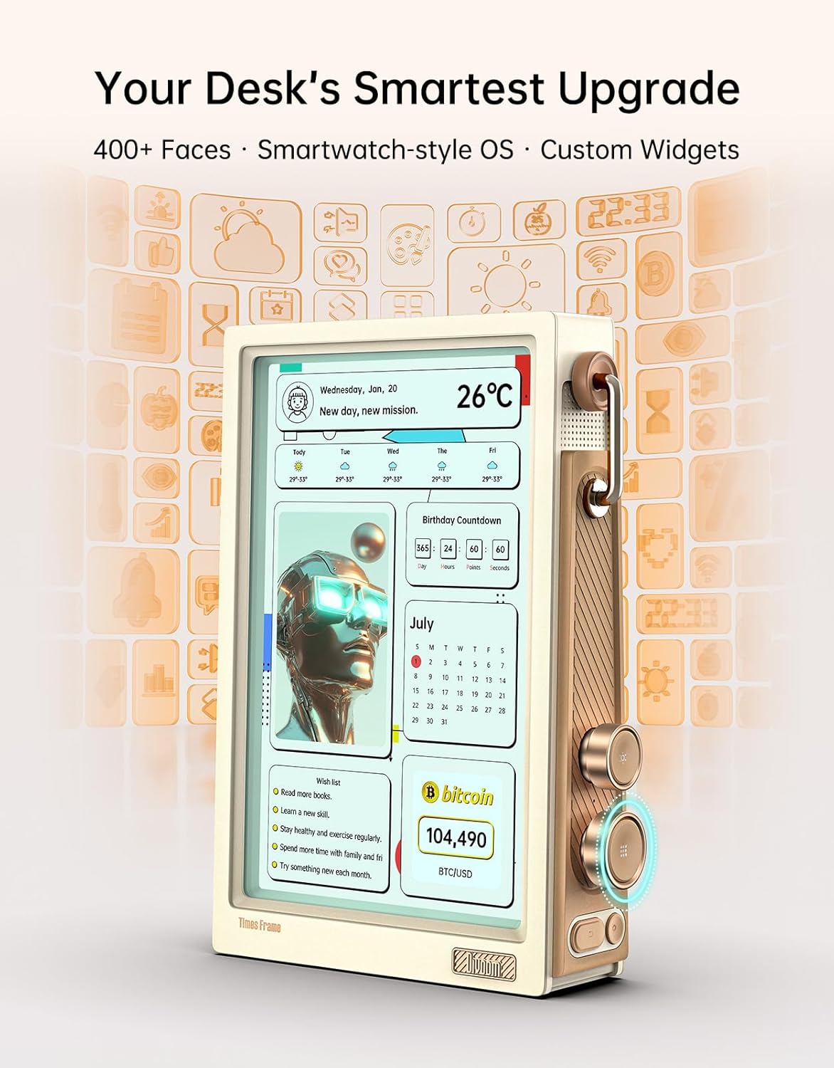 Divoom TimesFrame – 10.1" WiFi 6 Digital Picture Frame & Smart Desk Display, No Subscription | 64GB | Send Photos, Videos & AI Styles + Live Widgets (Weather, Calendar, etc)–Perfect Personalized Gift