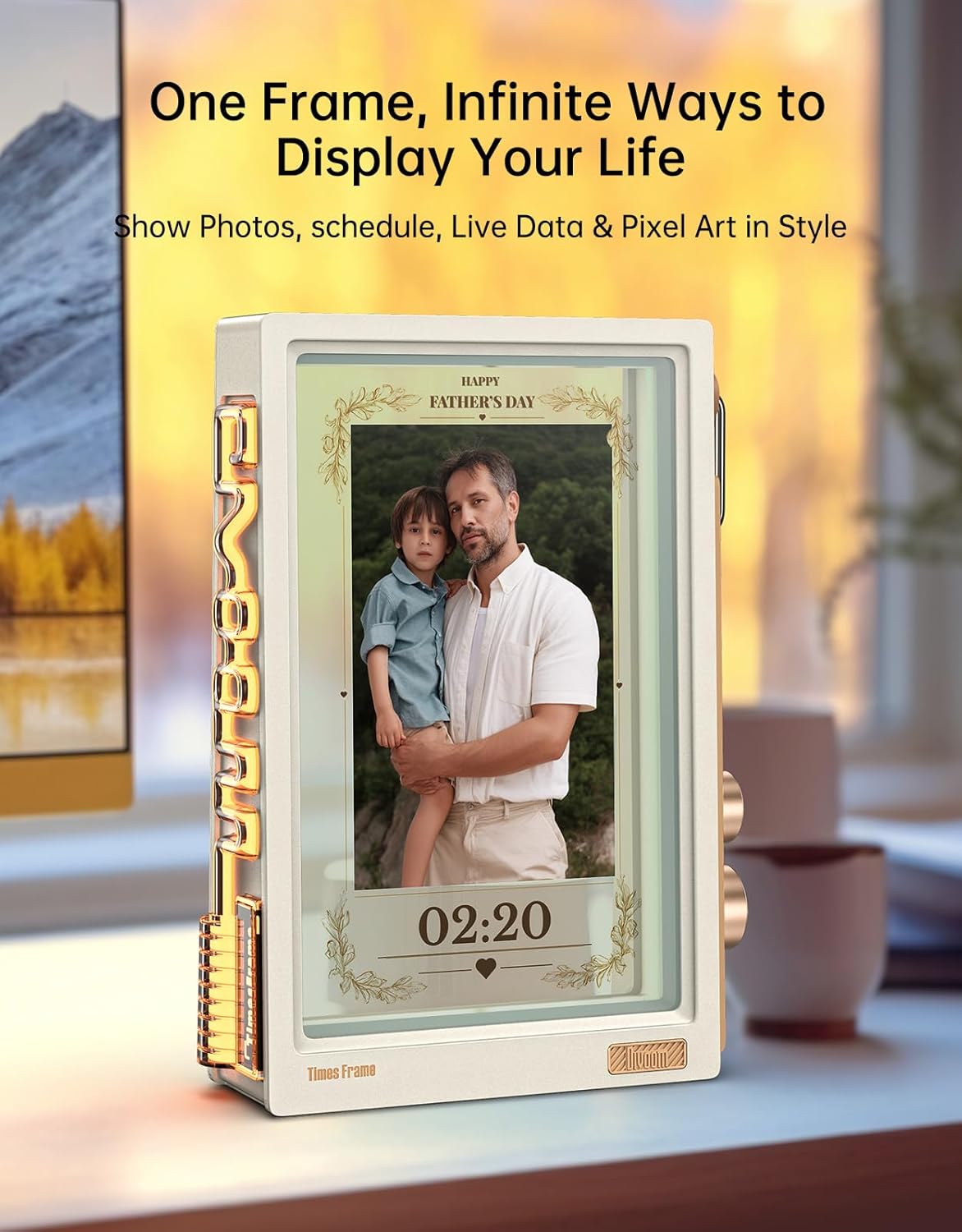 Divoom TimesFrame – 10.1" WiFi 6 Digital Picture Frame & Smart Desk Display, No Subscription | 64GB | Send Photos, Videos & AI Styles + Live Widgets (Weather, Calendar, etc)–Perfect Personalized Gift