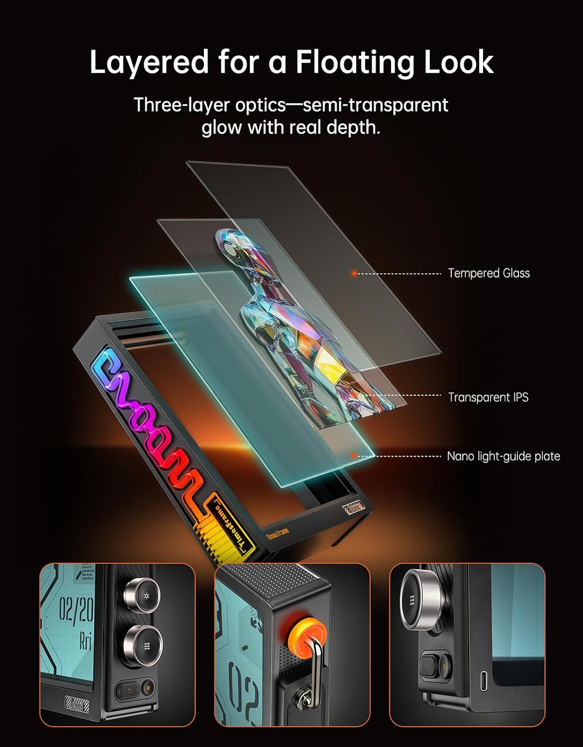 Divoom TimesFrame – 10.1" WiFi 6 Digital Picture Frame & Smart Desk Display, No Subscription | 64GB | Send Photos, Videos & AI Styles + Live Widgets (Weather, Calendar, etc)–Perfect Personalized Gift