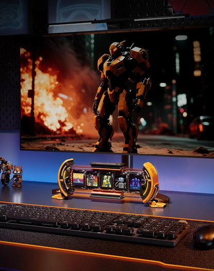 Divoom Times Gate - Cyberpunk Gaming Setup Digital Alarm Clock, Smart APP, WiFi Connect, RGB LED Display, Personalized Financial & Bitcoin Dashboard, Pixel Art for Gaming Room & Office Decor, Silver