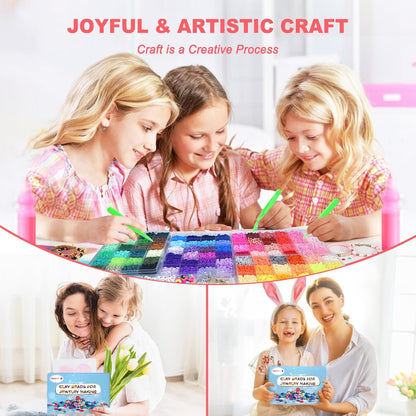 Redtwo 23000 Pcs Clay Beads Bracelet Making Kit, 144 Colors 7 Boxes Friendship Bracelet Kit Flat Polymer Heishi Beads for Jewelry Making, Gifts for Teen Girls Crafts for Girls Ages 6-12