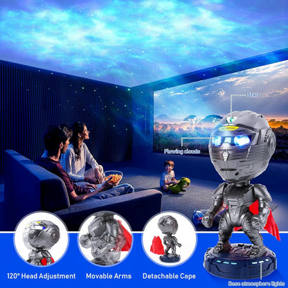 Mech Warrior Star Galaxy Projector - Space Light Projector with Nebula & Timer, Remote Control, Starry Night Light for Bedroom Room Decor