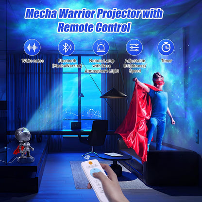 Mech Warrior Star Galaxy Projector - Space Light Projector with Nebula & Timer, Remote Control, Starry Night Light for Bedroom Room Decor