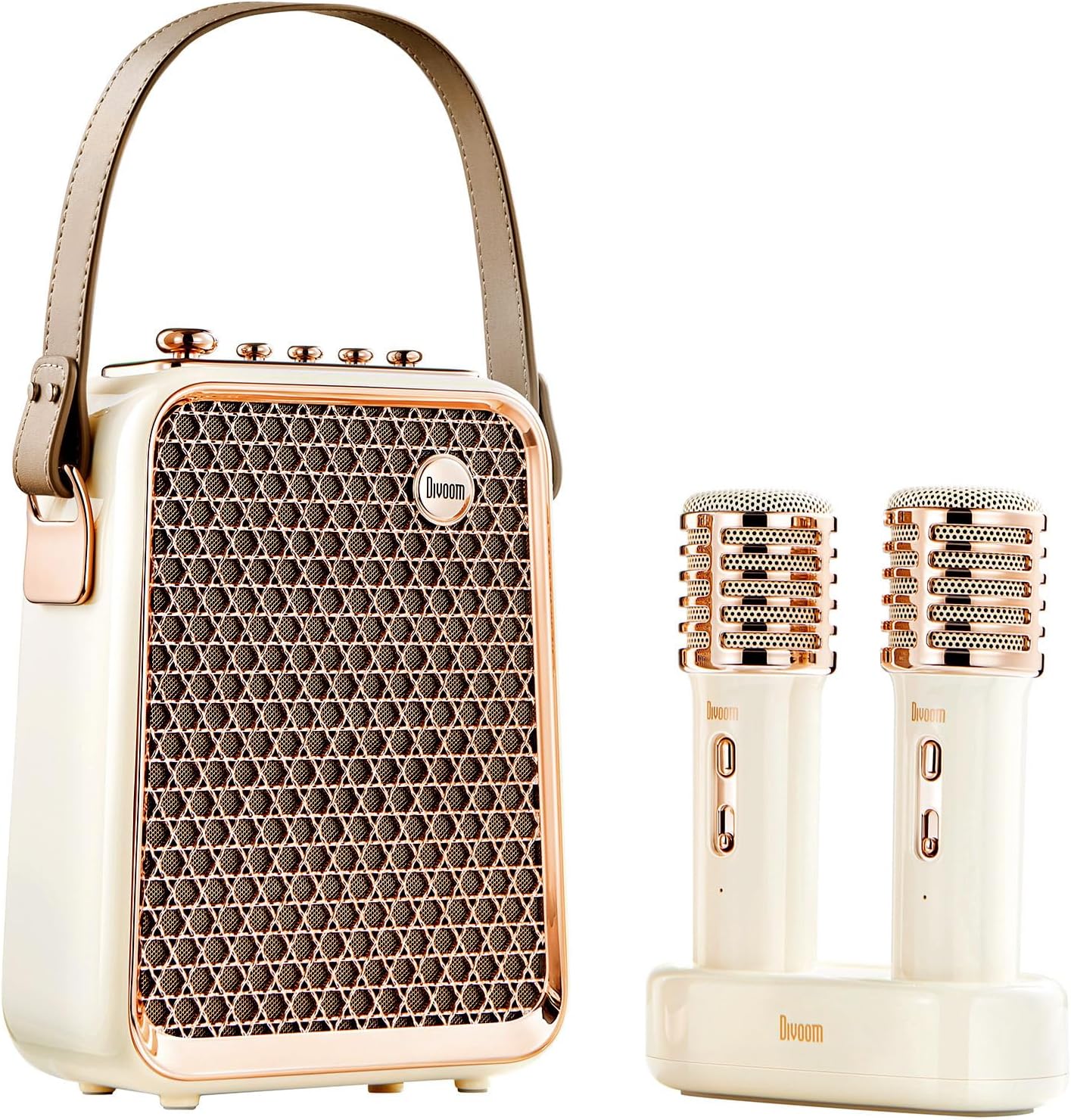 Divoom Songbird-HQ2 Karaoke Machine with 2 Wireless Microphones,50W Sound Bluetooth Speaker for Adults Girls Boys,Audio Mixer Karaoke System for Home Outdoor,Support TF/AUX/USB,Gift for All Ages