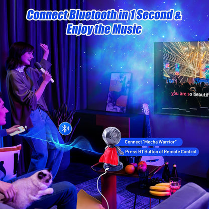 Mech Warrior Star Galaxy Projector - Space Light Projector with Nebula & Timer, Remote Control, Starry Night Light for Bedroom Room Decor