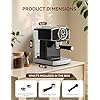 Espresso Machine 20 Bar, Professional Espresso Maker with Milk Frother Steamer Wand, Espresso Coffee Machine Black, Cappuccino & Latte Machine for Home, Retro, 1.8L Removable Water Tank