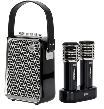 Divoom Songbird-HQ2 Karaoke Machine with 2 Wireless Microphones,50W Sound Bluetooth Speaker for Adults Girls Boys,Audio Mixer Karaoke System for Home Outdoor,Support TF/AUX/USB,Gift for All Ages