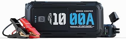 1000A Car Battery Jump Starter, Portable 12V Battery Booster Pack for 5.0L Gas and 3.5L Diesel Engines with Smart Jumper Cables, 3-in-1 LED Emergency Light, and Safety Protection