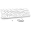 LeadsaiL Wireless Keyboard and Mouse Combo, Full-Sized Ergonomic Computer Keyboard, 2.4GHz Cordless Keyboard Silent Mouse Set with 2-in-1 USB Receiver, 12 FN Shortcuts for Windows Laptop, PC/Mac-White
