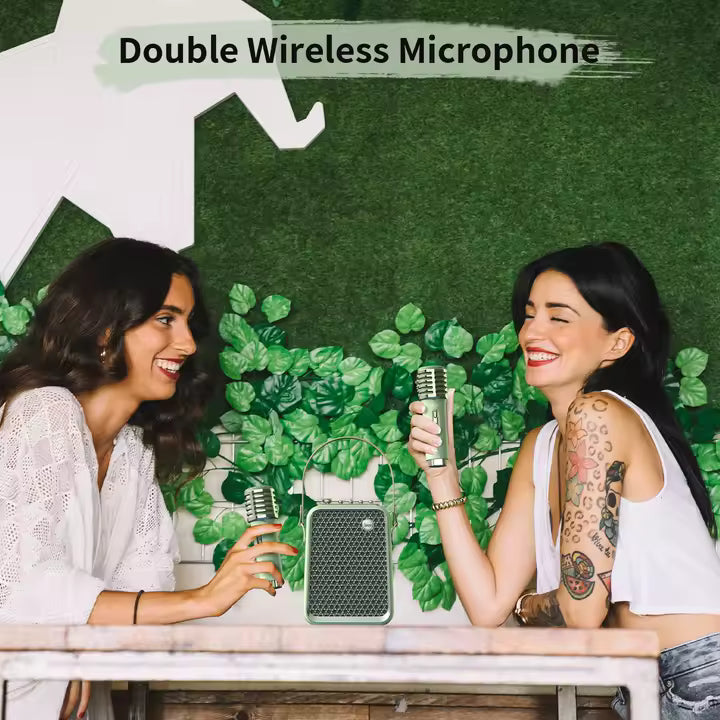 Divoom Songbird-HQ2 Karaoke Machine with 2 Wireless Microphones,50W Sound Bluetooth Speaker for Adults Girls Boys,Audio Mixer Karaoke System for Home Outdoor,Support TF/AUX/USB,Gift for All Ages