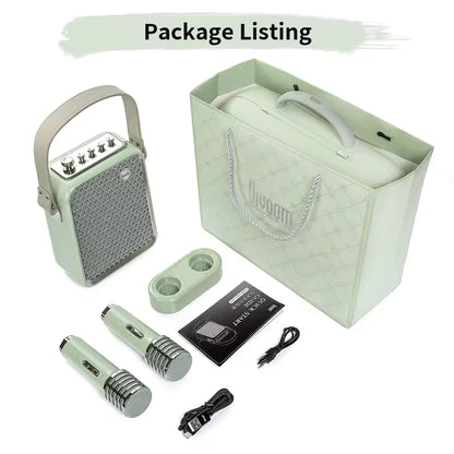 Divoom Songbird-HQ2 Karaoke Machine with 2 Wireless Microphones,50W Sound Bluetooth Speaker for Adults Girls Boys,Audio Mixer Karaoke System for Home Outdoor,Support TF/AUX/USB,Gift for All Ages