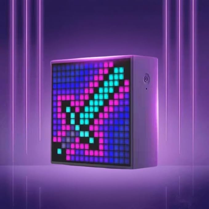 Divoom TimeBox Evo - Pixel Art Bluetooth Speaker with 16x16 LED Display APP Control - Cool Animation Frame & Gaming Room Setup & Bedside Alarm Clock- Black