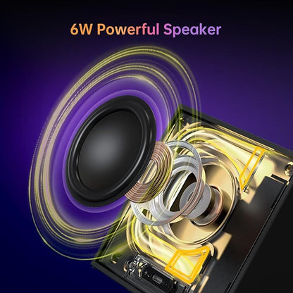 Divoom TimeBox Evo - Pixel Art Bluetooth Speaker with 16x16 LED Display APP Control - Cool Animation Frame & Gaming Room Setup & Bedside Alarm Clock- Black