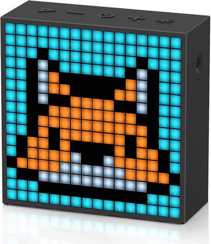 Divoom TimeBox Evo - Pixel Art Bluetooth Speaker with 16x16 LED Display APP Control - Cool Animation Frame & Gaming Room Setup & Bedside Alarm Clock- Black