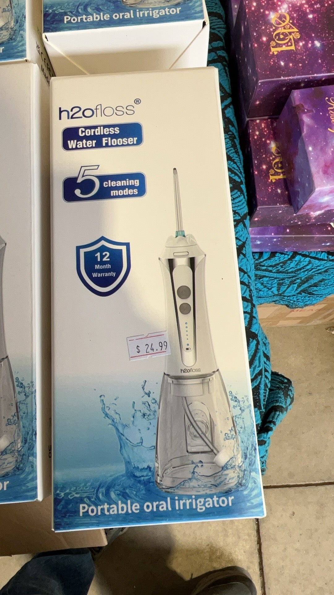 Water Dental Flosser Pick for Teeth, H2ofloss 5 Modes Cordless Dental Oral Irrigator with 300ML Water Tank, IPX7 Waterproof and Rechargeable Water Teeth Cleaner for Home Travel