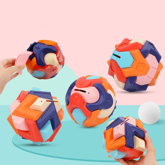 Creative Ball Jigsaw Toy Assembled Ball Early Education Deformation Puzzle Piggy Bank Toy