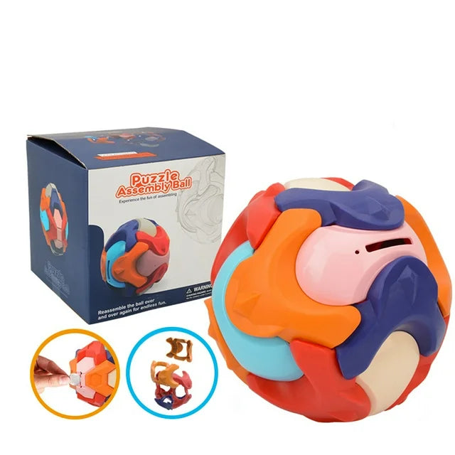 Creative Ball Jigsaw Toy Assembled Ball Early Education Deformation Puzzle Piggy Bank Toy