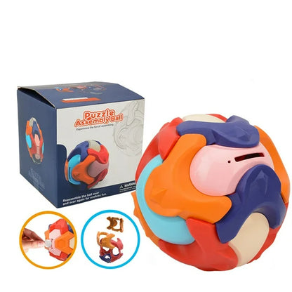 Creative Ball Jigsaw Toy Assembled Ball Early Education Deformation Puzzle Piggy Bank Toy
