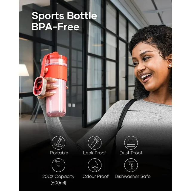 Cocinare 1100W Portable Smoothie Blender, 16oz Cup for Smoothies, Shakes, Frozen Fruit, Ice, Nuts (Black, RED)