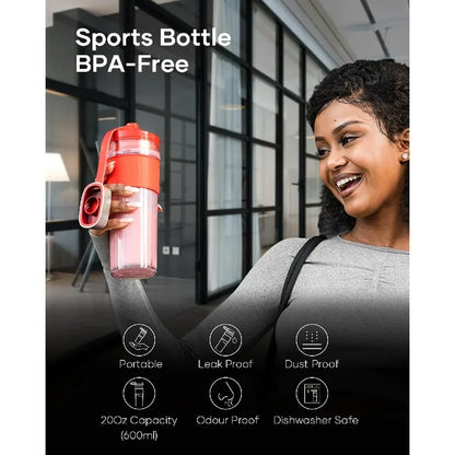 Cocinare 1100W Portable Smoothie Blender, 16oz Cup for Smoothies, Shakes, Frozen Fruit, Ice, Nuts (Black, RED)