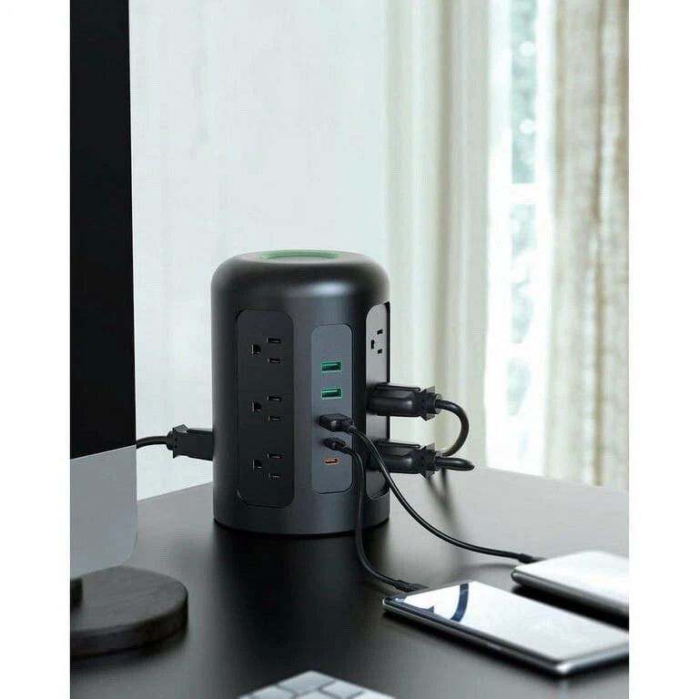 AUKEY powerhub XL 12 AC outlets with 3 USB ports + 2 type-C ports