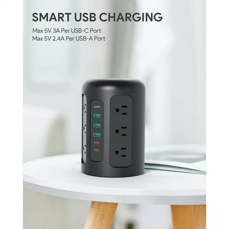AUKEY powerhub XL 12 AC outlets with 3 USB ports + 2 type-C ports