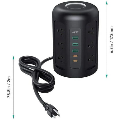 AUKEY powerhub XL 12 AC outlets with 3 USB ports + 2 type-C ports