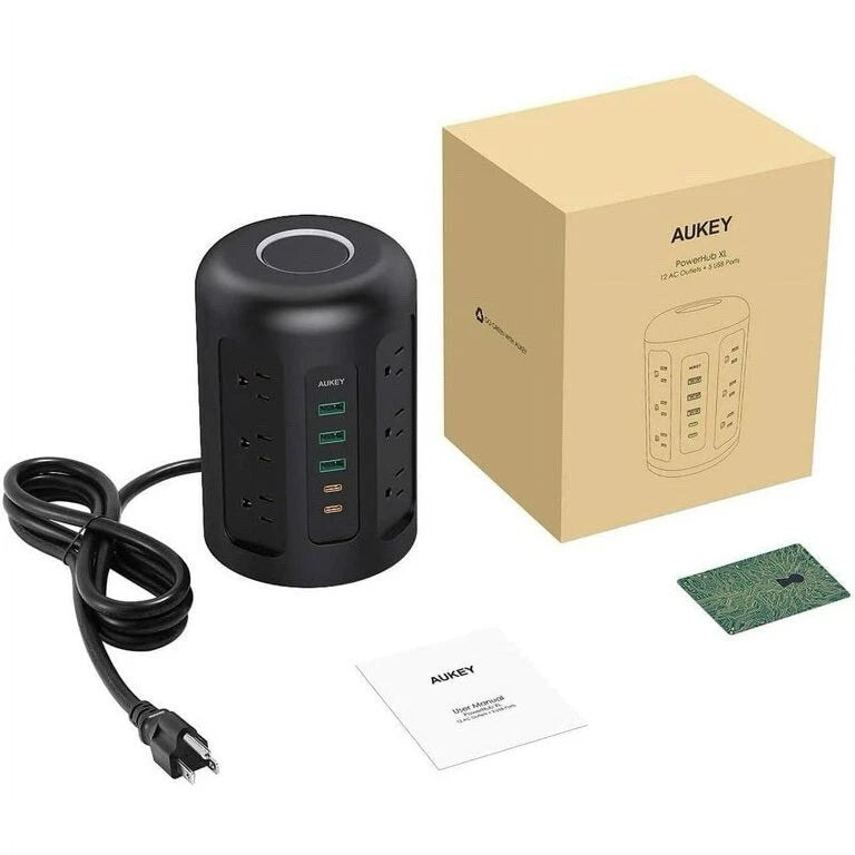 AUKEY powerhub XL 12 AC outlets with 3 USB ports + 2 type-C ports
